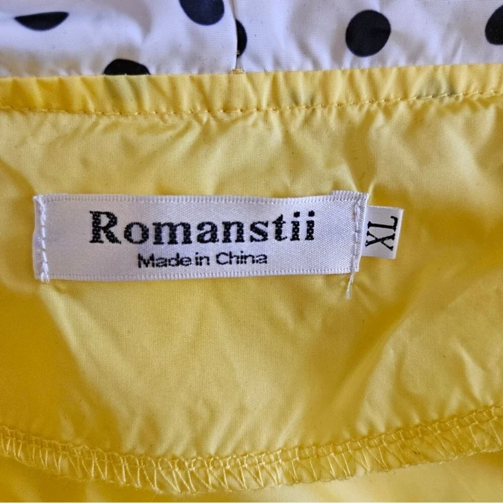 Romanstii Yellow Polka Dot Windbreaker/ Raincoat Size XL